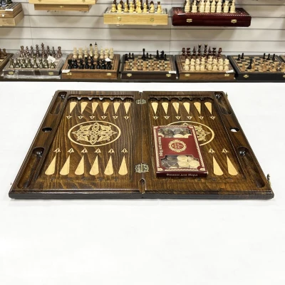 Нарды эксклюзивные деревянные ручной работы 60 см с чехлом