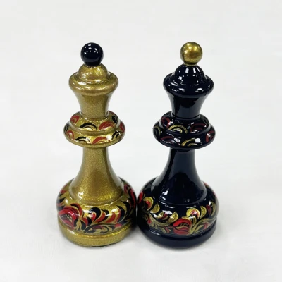 Шахматные фигуры Хохлома премиум ручной работы