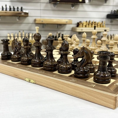 Шахматы классические орех Премиальные люкс