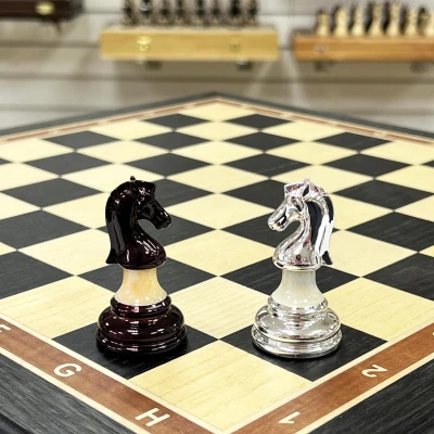 Шахматы подарочные Итальянский дизайн темные Люкс моренный дуб