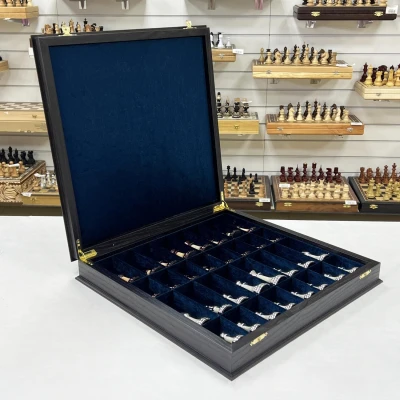 Шахматы подарочные Итальянский дизайн темные Люкс моренный дуб