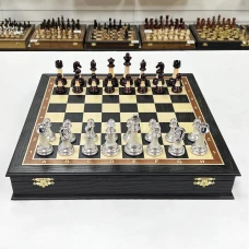 Шахматы подарочные Итальянский дизайн темные Люкс моренный дуб