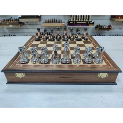 Шахматы подарочные в ларце Итальянский дизайн орех
