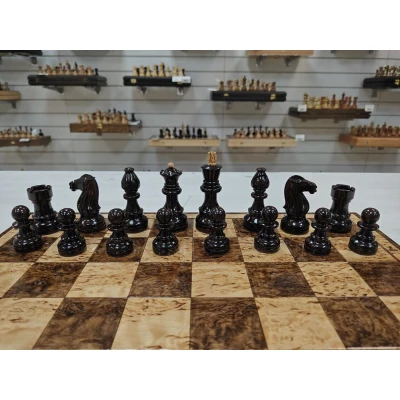 Шахматы эксклюзивные из карельской березы в подарок