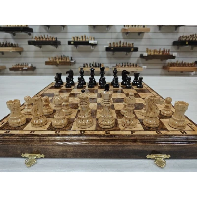 Шахматы эксклюзивные из карельской березы в подарок