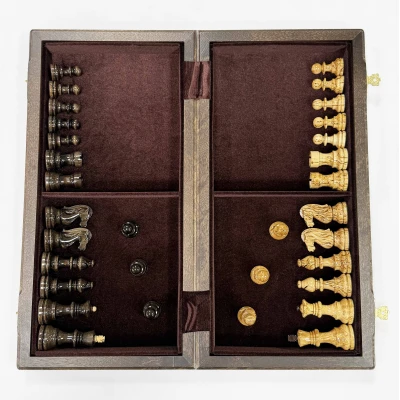 Шахматы Стаунтон из карельской березы и дуба