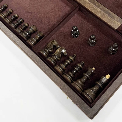 Шахматы Стаунтон из карельской березы и дуба