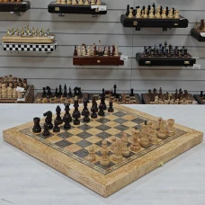 Шахматы эксклюзивные Стаунтон из карельской березы большие