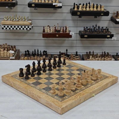 Шахматы эксклюзивные Стаунтон из карельской березы большие