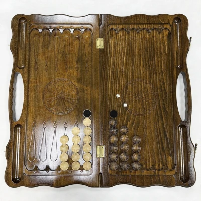 Нарды резные "Звезда" с ручкой, Haleyan