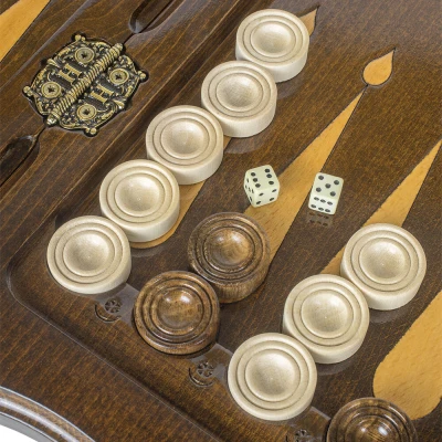 Нарды резные "Битва львов" с ручкой 60, Haleyan