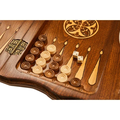 Шахматы + нарды резные 40 с ручкой, Haleyan