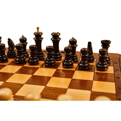 Шахматы + нарды резные 40 с ручкой, Haleyan