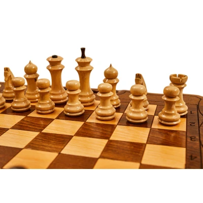 Шахматы + нарды резные 40 с ручкой, Haleyan