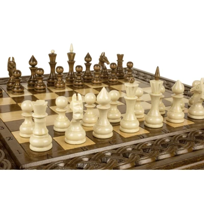 Шахматы + нарды резные "Армянский Орнамент 2" 40, Haleyan