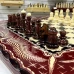 Набор 3 в 1 шахматы нарды шашки резные Красный дракон 60см