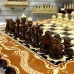 Набор 3 в 1 шахматы нарды шашки резные Оранжевый лев 60 см