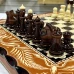 Набор 3 в 1 шахматы нарды шашки резной Герб оранжевый 50 см