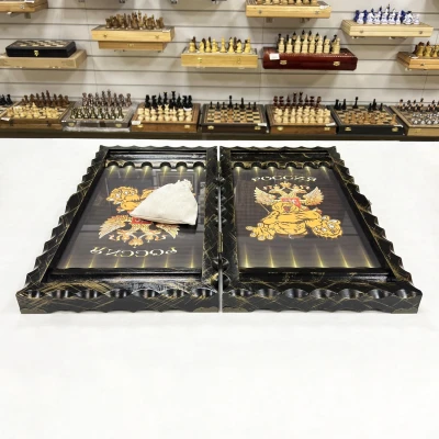 Нарды стеклянные подарочные СССР 63 см с чехлом