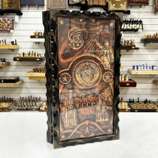 Нарды стеклянные подарочные СССР 63 см с чехлом