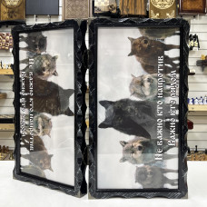 Нарды стеклянные подарочные Волчья стая 63 см с чехлом