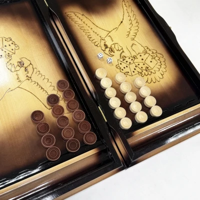 Нарды резные подарочные из массива клена Беркут 58 см