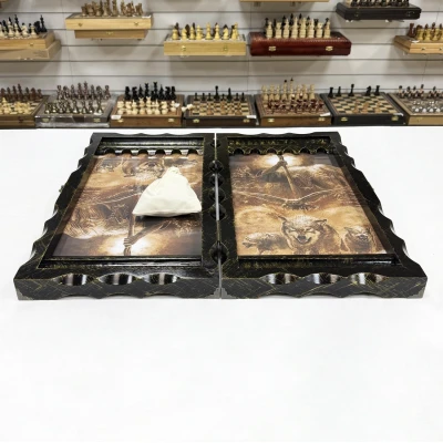 Нарды стеклянные подарочные Помни свои корни 63 см с чехлом