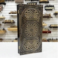 Нарды резные подарочные Скандинавский волк 58 см