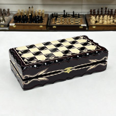 Набор 3 в 1 шахматы нарды шашки резные Лев 30 см лакированные