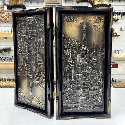 Нарды резные лакированные Собор 58 см