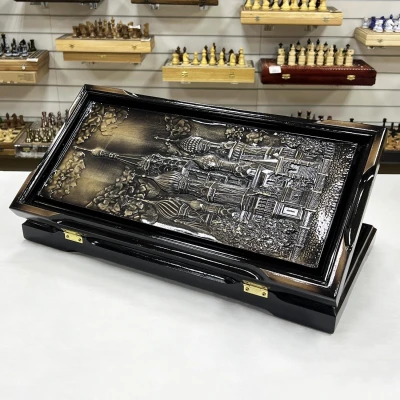 Нарды резные лакированные Собор 58 см