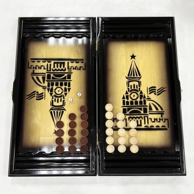 Нарды резные лакированные Собор 58 см