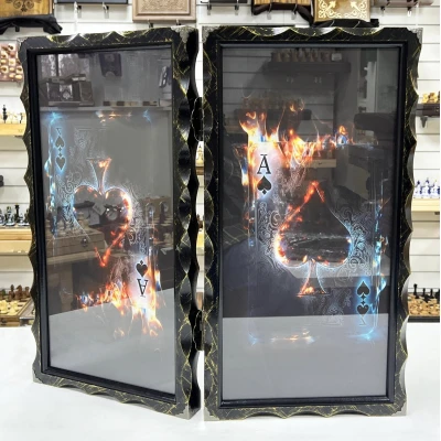 Нарды стеклянные подарочные Туз 63 см с чехлом