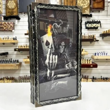 Нарды стеклянные подарочные Game over 62 см с чехлом