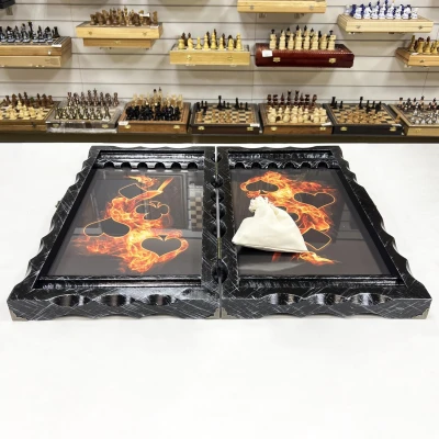 Нарды стеклянные подарочные Жизнь игра 63 см с чехлом