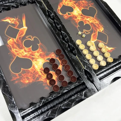 Нарды стеклянные подарочные Жизнь игра 63 см с чехлом