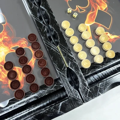 Нарды стеклянные подарочные Жизнь игра 63 см с чехлом