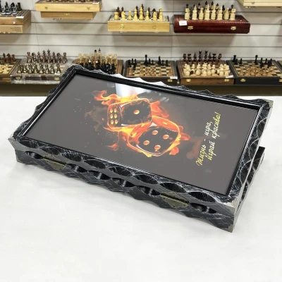 Нарды стеклянные подарочные Жизнь игра 63 см с чехлом