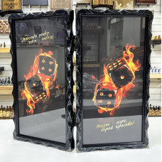 Нарды стеклянные подарочные Жизнь игра 63 см с чехлом