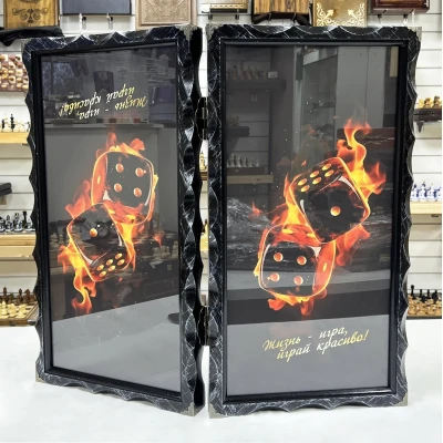 Нарды стеклянные подарочные Жизнь игра 63 см с чехлом