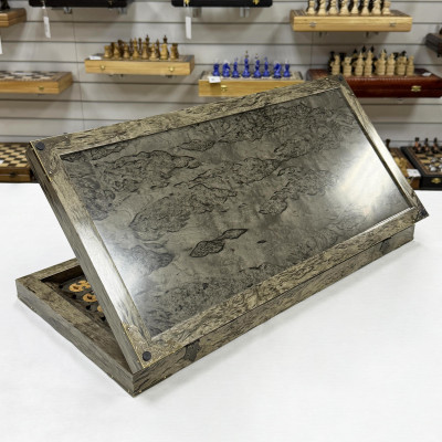 Нарды подарочные из мореной карельской березы большие 62 см