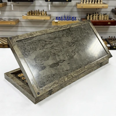 Нарды подарочные из мореной карельской березы большие 62 см