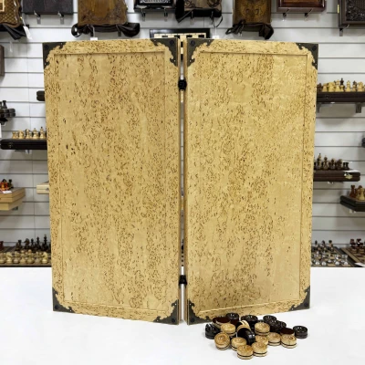 Нарды из карельской березы эксклюзивные светлые большие