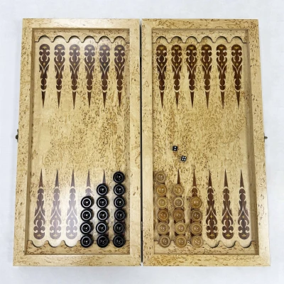 Нарды из карельской березы эксклюзивные светлые большие