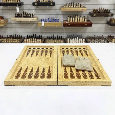 Нарды из карельской березы эксклюзивные светлые большие