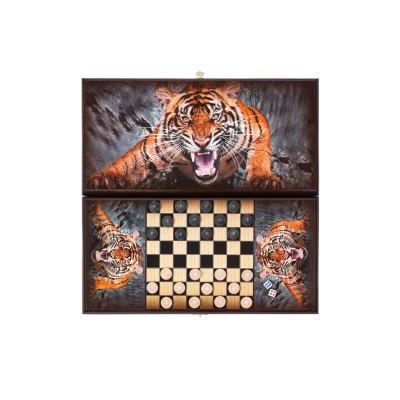 Нарды деревянные Оскал тигра малые 40 на 40 см
