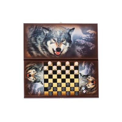 Нарды деревянные Оскал волка малые 40 на 40 см