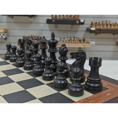 Шахматы подарочные из мореного дуба в ларце с фигурами Гамбит Люкс