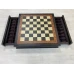 Шахматная доска ларец с выдвижными ящиками моренный дуб