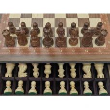 Шахматы подарочные из американского ореха в ларце с фигурами Эндшпиль Люкс